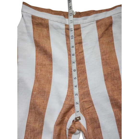 Amanda Uprichard Revolve Linen Pants Womens S Ginger White Striped Coastal Beach - Picture 6 of 7